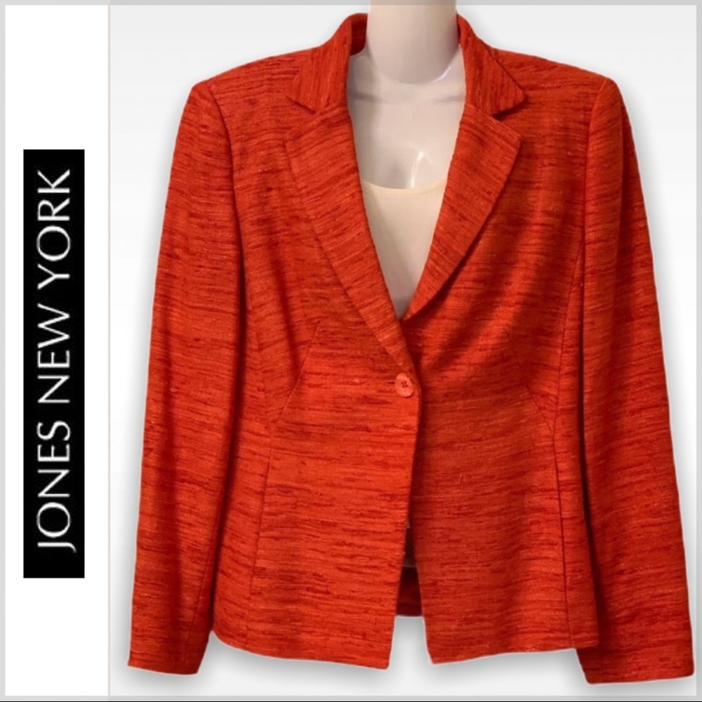 JONES NEW YORK 100% Slubbed Silk Blazer NWT Size 4P